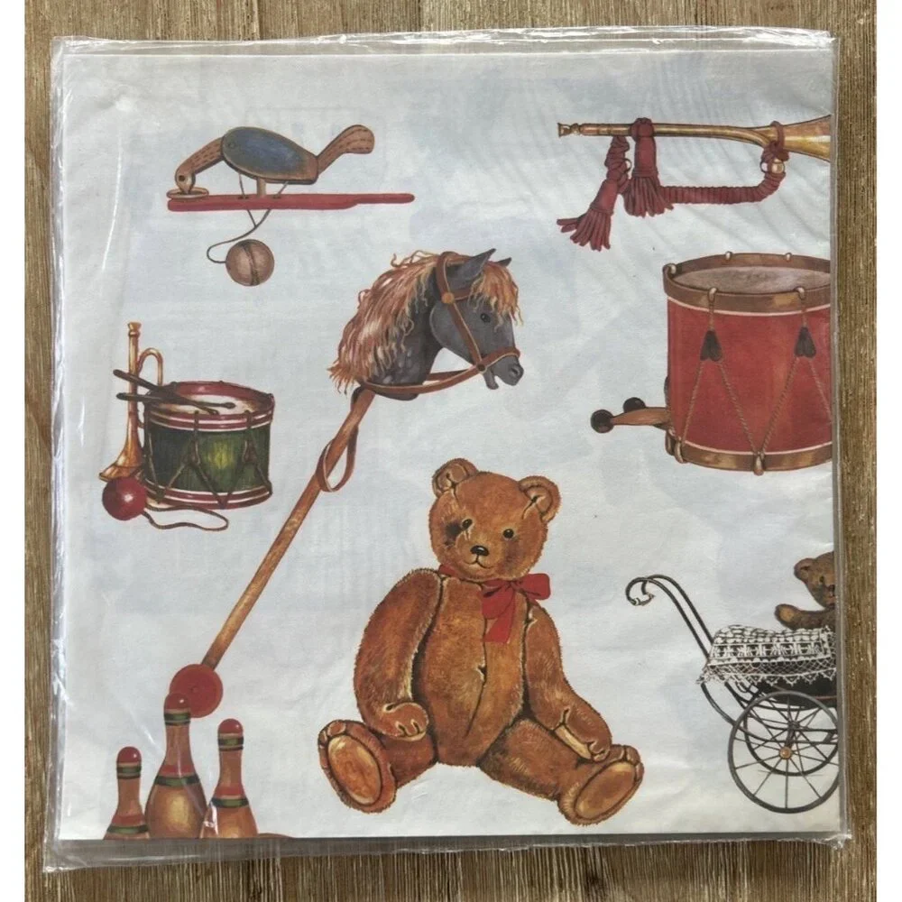 3 - Vintage Gordon Fraser Gift Wrap Paper Sheets Classic Christmas Theme Toys UK
